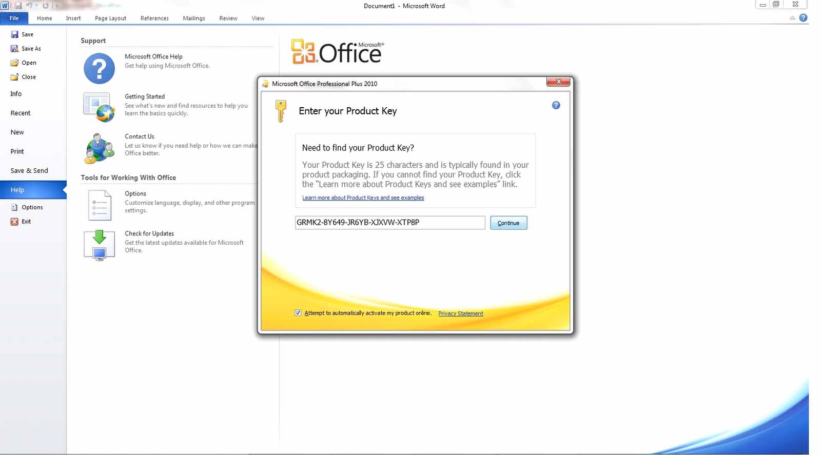find licence key for office 2010 mac